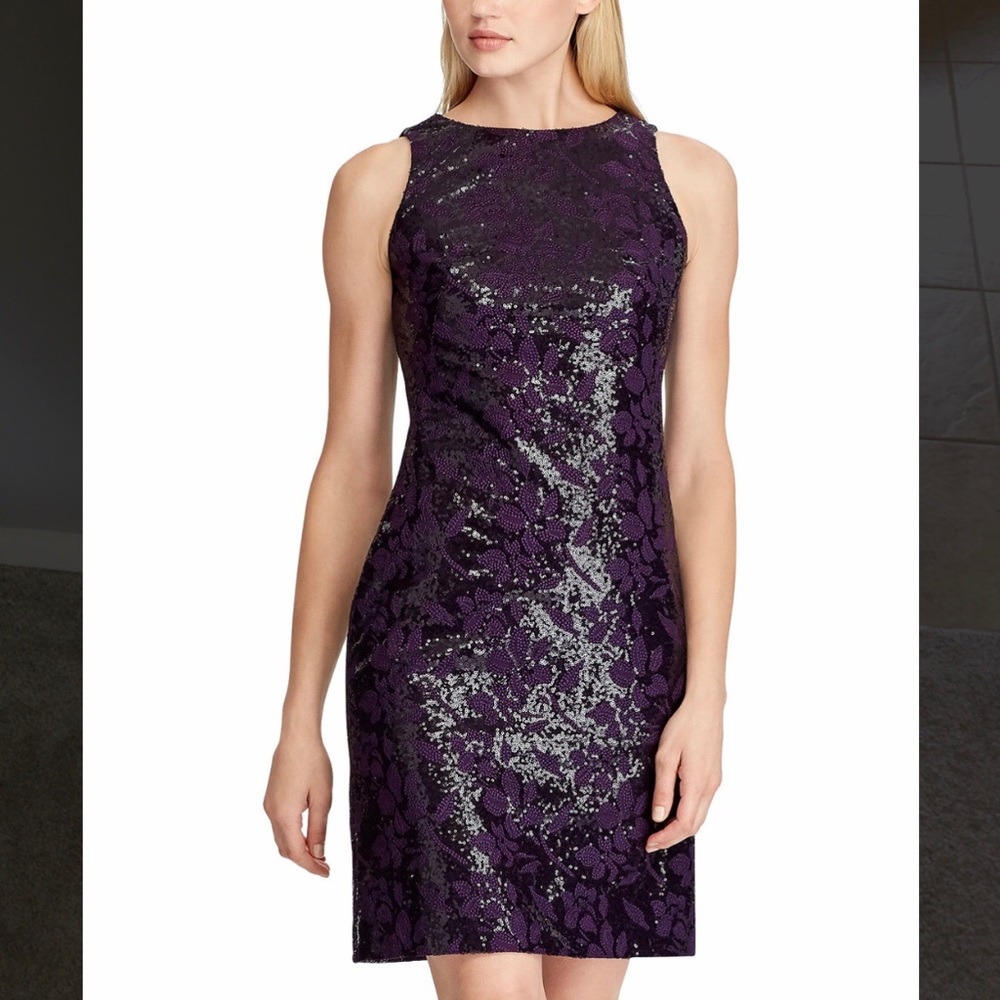 NWT Lauren PLUM sequin party dress sz 16